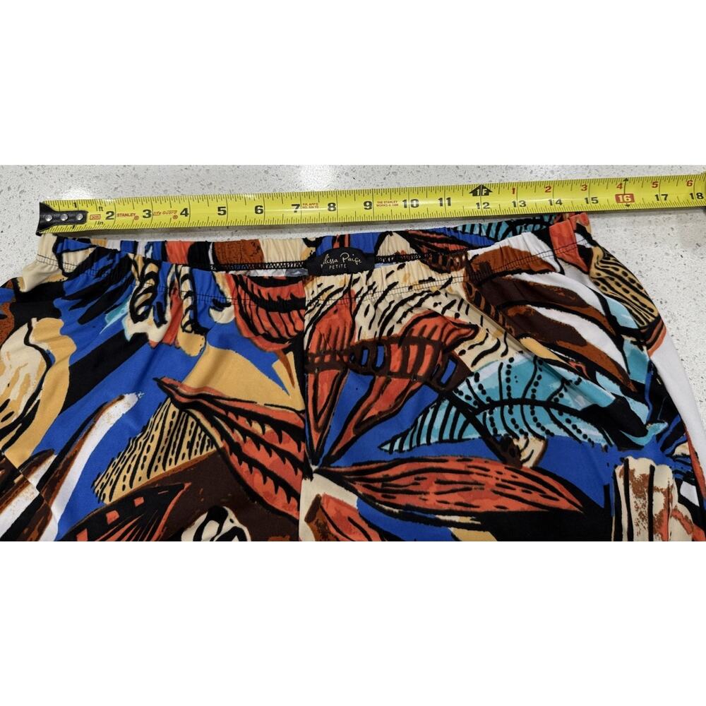 Melissa Paige Women's Palazzo Pants Petites XL Bold Multicolor Print Boho Resort - Picture 6 of 8